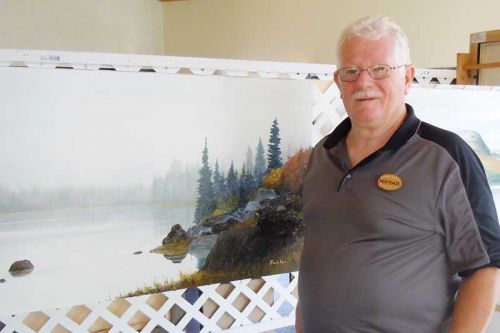 painter Fred Fowler at his Snow Road Studio for the NF Back Roads Studio Tour